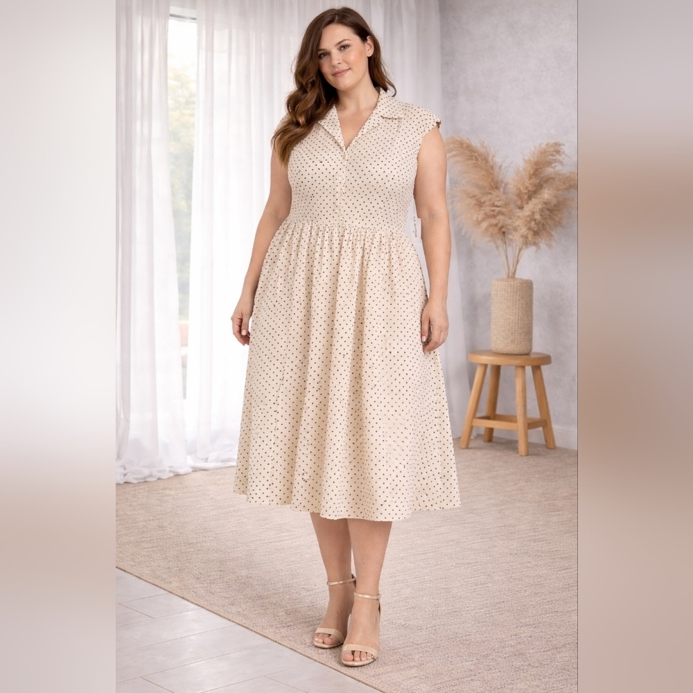 NWT Lindy Bop Polka Dot Cap Sleeve Dress Sz XL